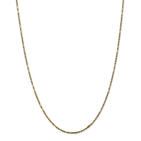 1.8mm, 14k Yellow Gold, Diamond Cut, Milano Rope Chain Necklace, 24 In